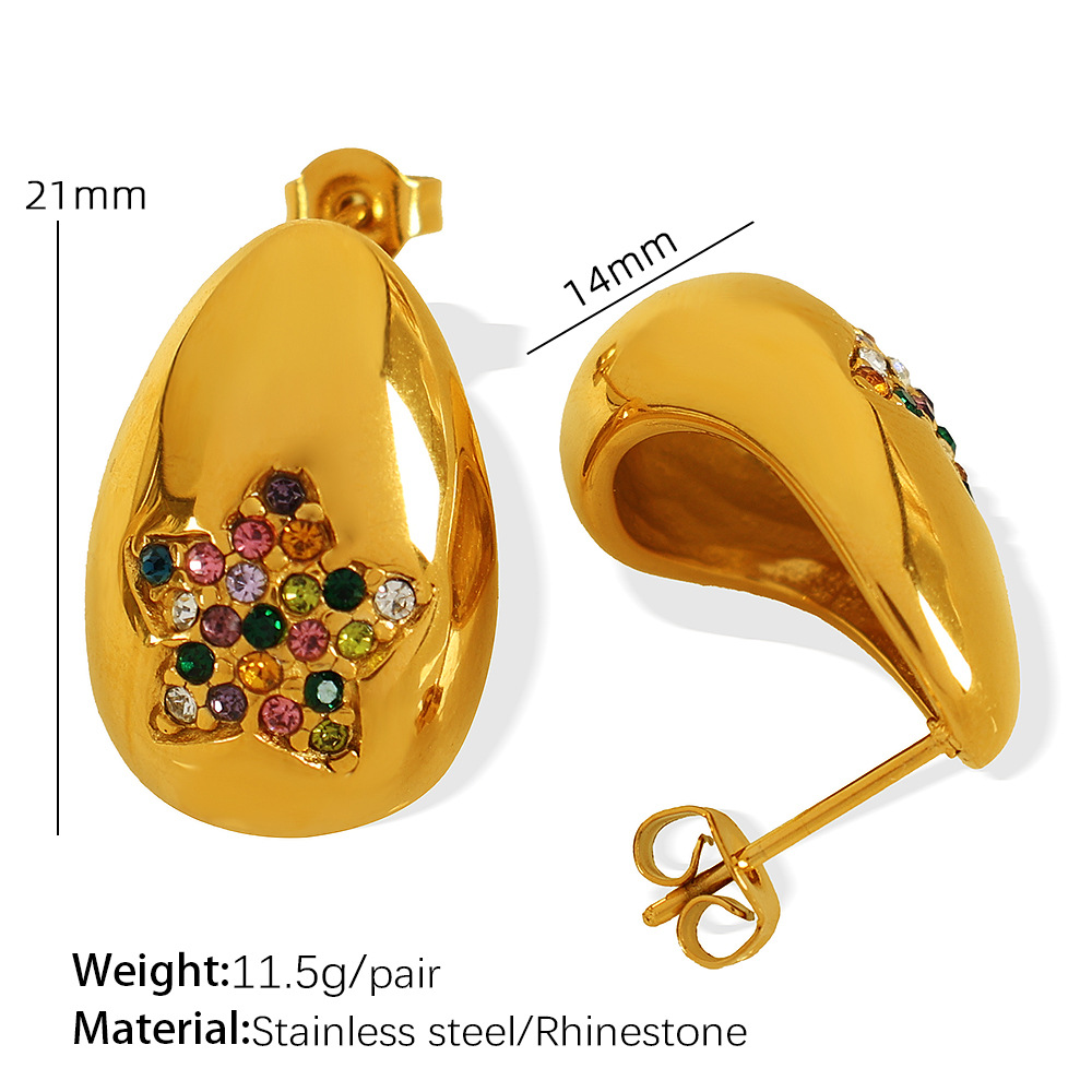 3:Eh723 colored diamond gold earrings