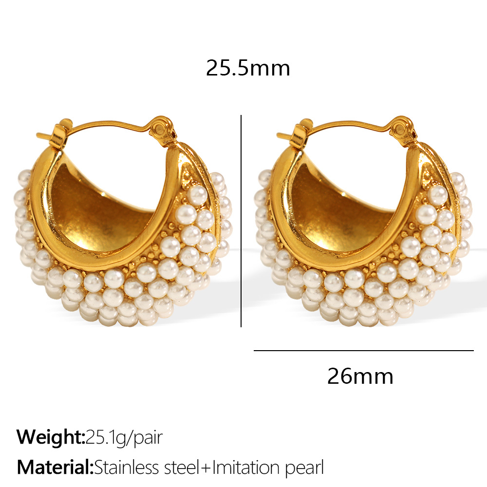 1:Eh858wepg white bead gold earrings