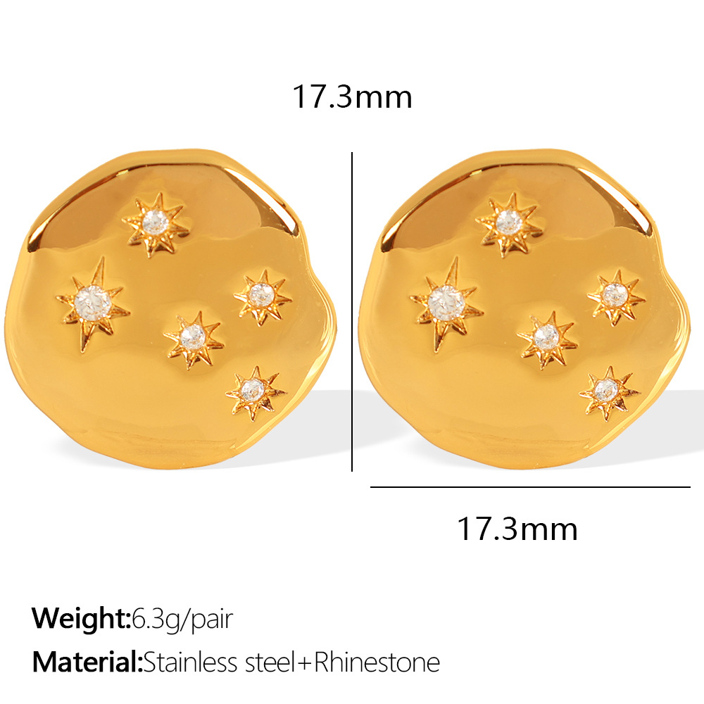 1:Eh727 white diamond gold stud earrings