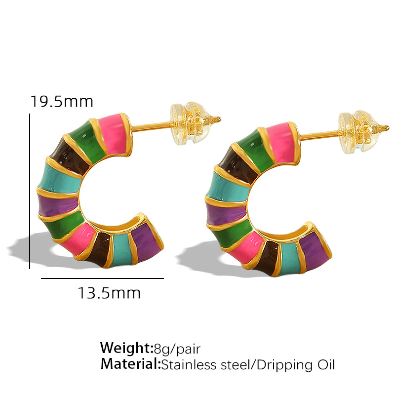 3:EH143 color drop oil earrings