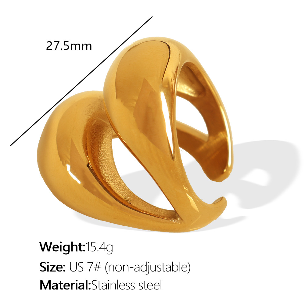 1:JZ63 Beauty 7#Non-adjustable gold ring