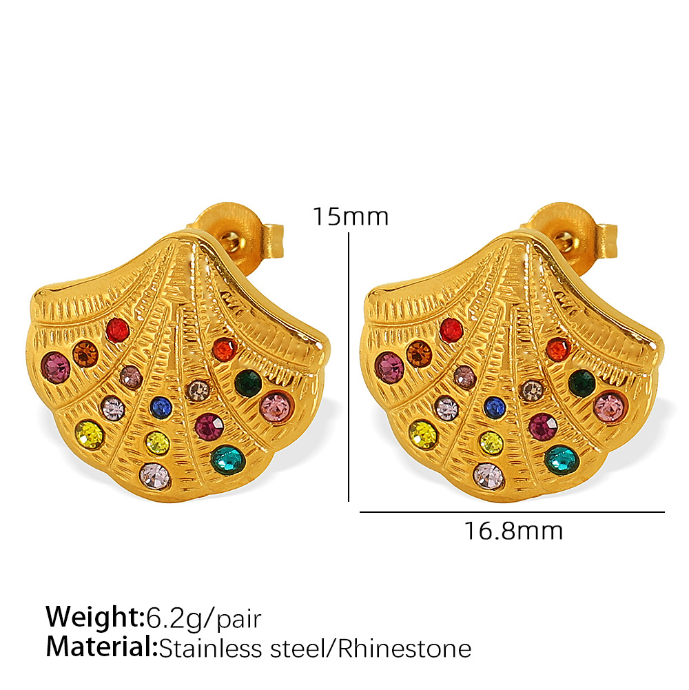 3:EH226 rhinestone gold earrings