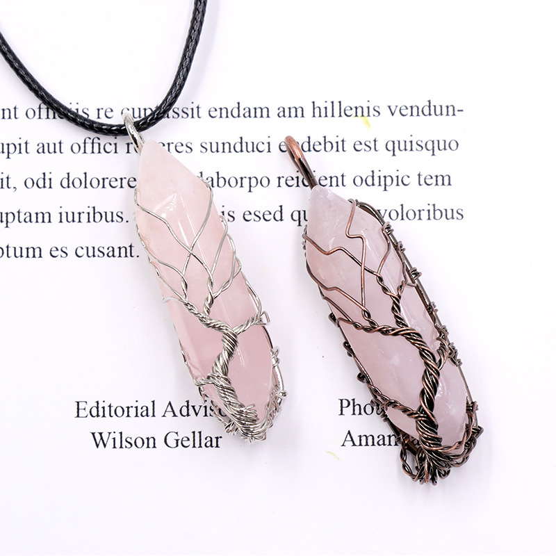 Rose Quartz Silver Winding