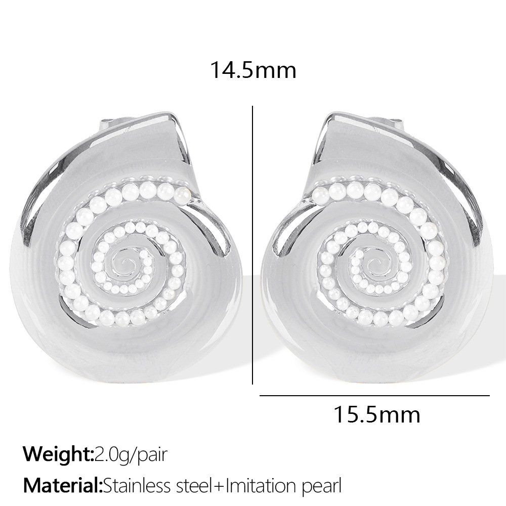 2:Eh724 white bead silver earrings
