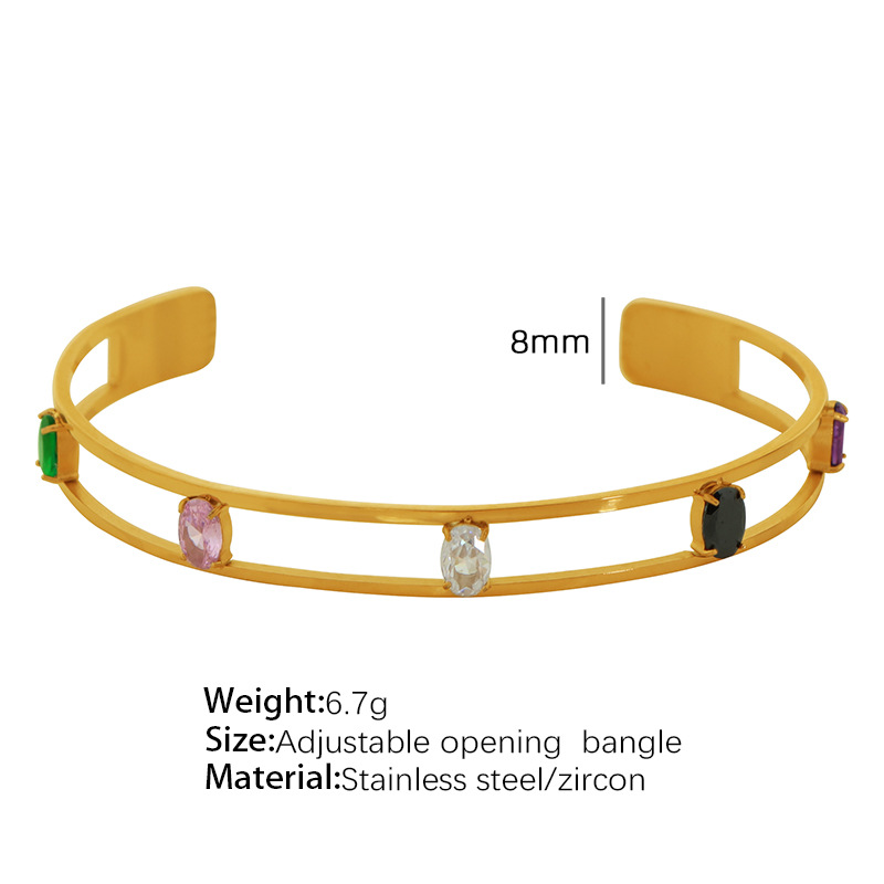 2:SZ14 Gold adjustable open bracelet