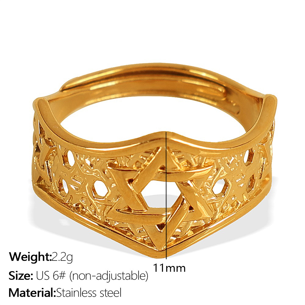 2:Jz107 us circumference 6#Non-adjustable gold ring