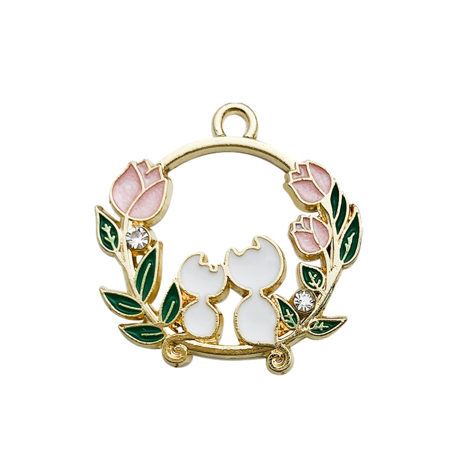 2:1 round diamond ancient style white cat 25x25mm-2.4g-16704