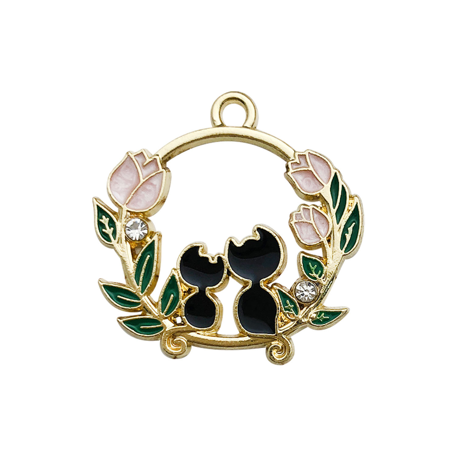 3:1 round diamond ancient style black cat 25x25mm-2.4g-16705