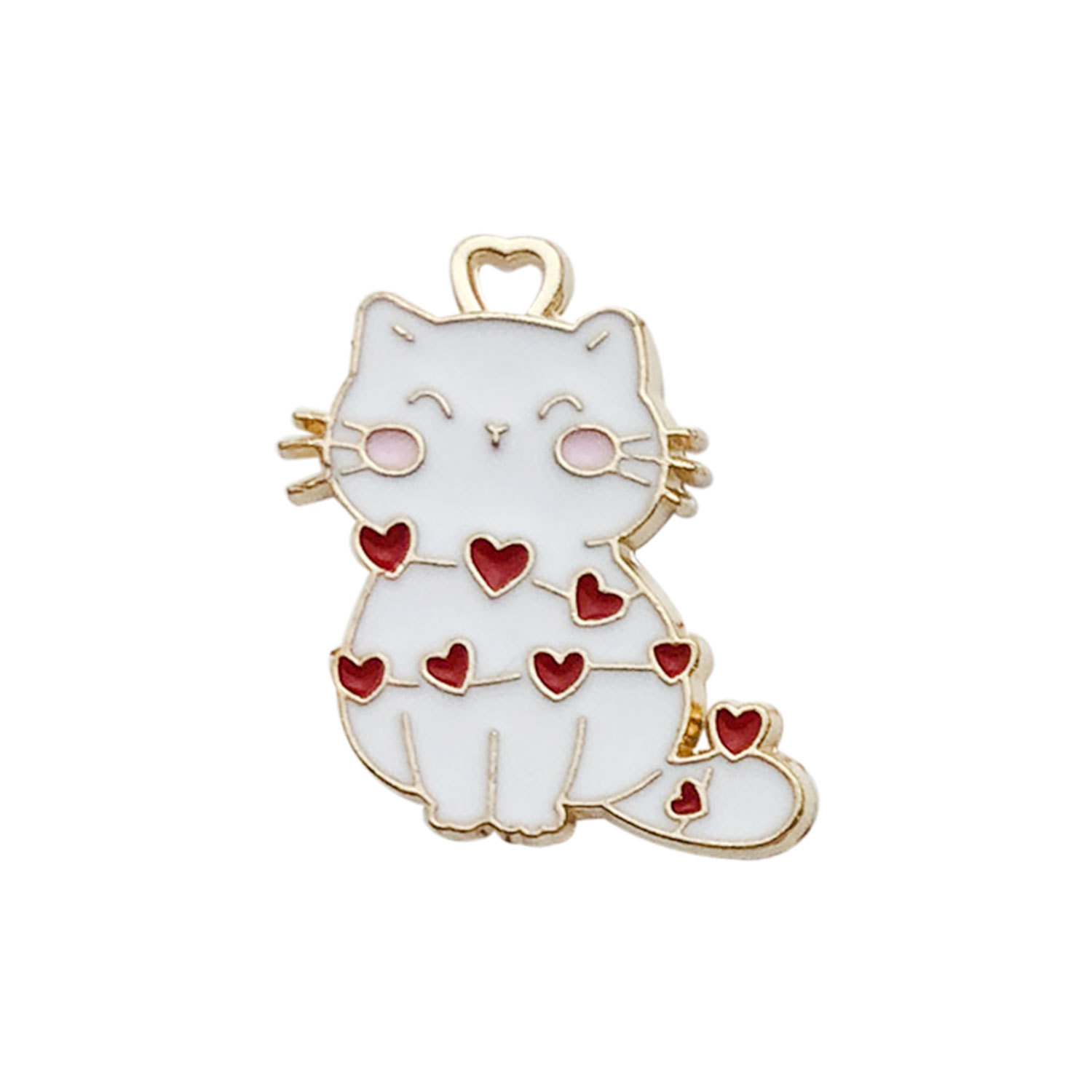 4:1 white love-shaped cat 19x20mm-1.3g-18090