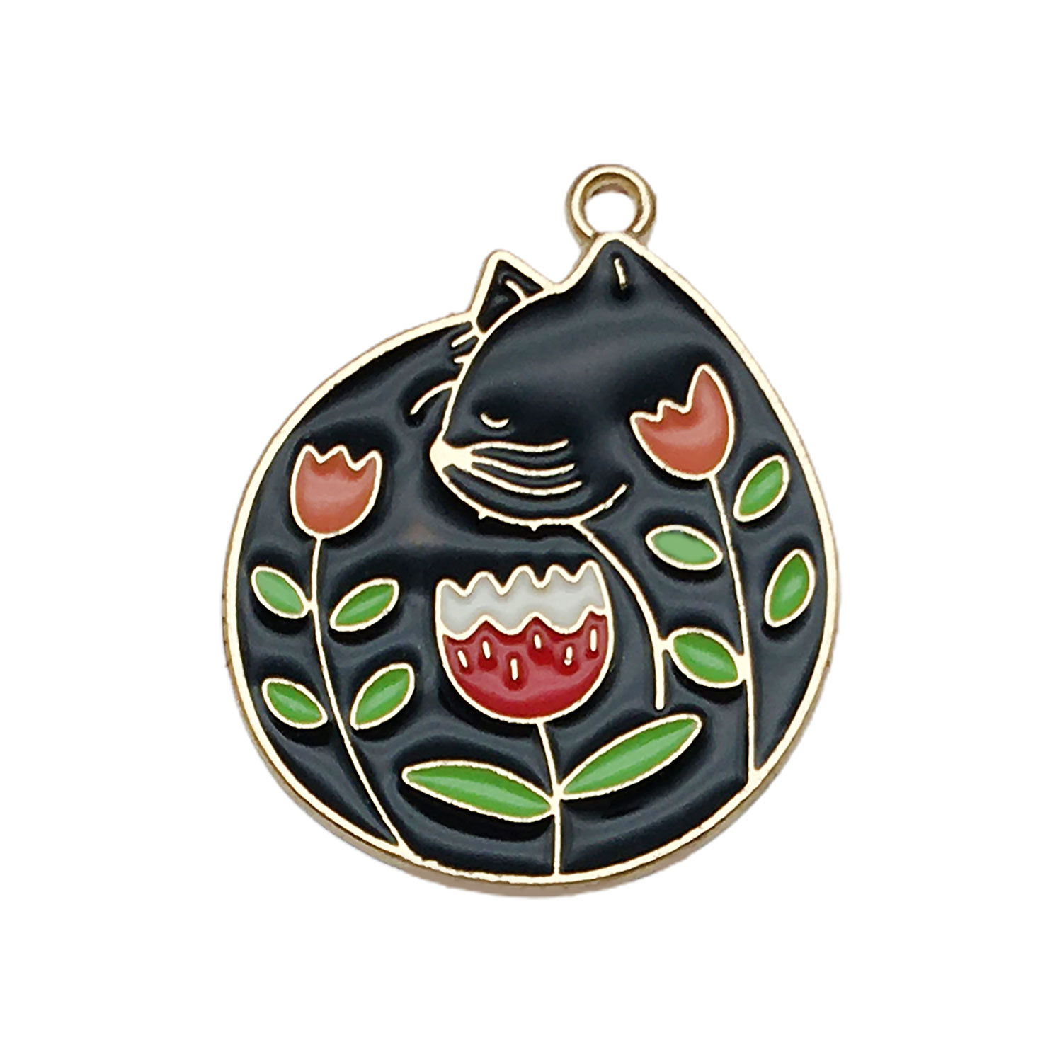 10:1 black cat flower green leaf 29x27mm-3.8g-19031