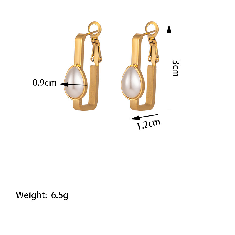 1:【TSG3009】water drop pearl earrings gold