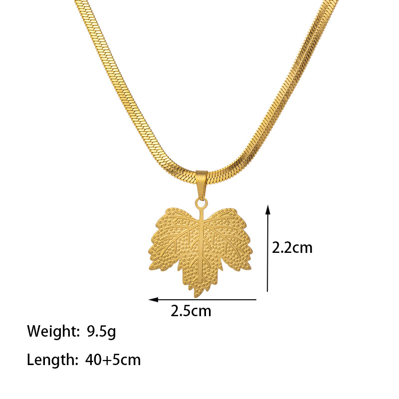 1:【TSH1121】maple leaf necklace gold