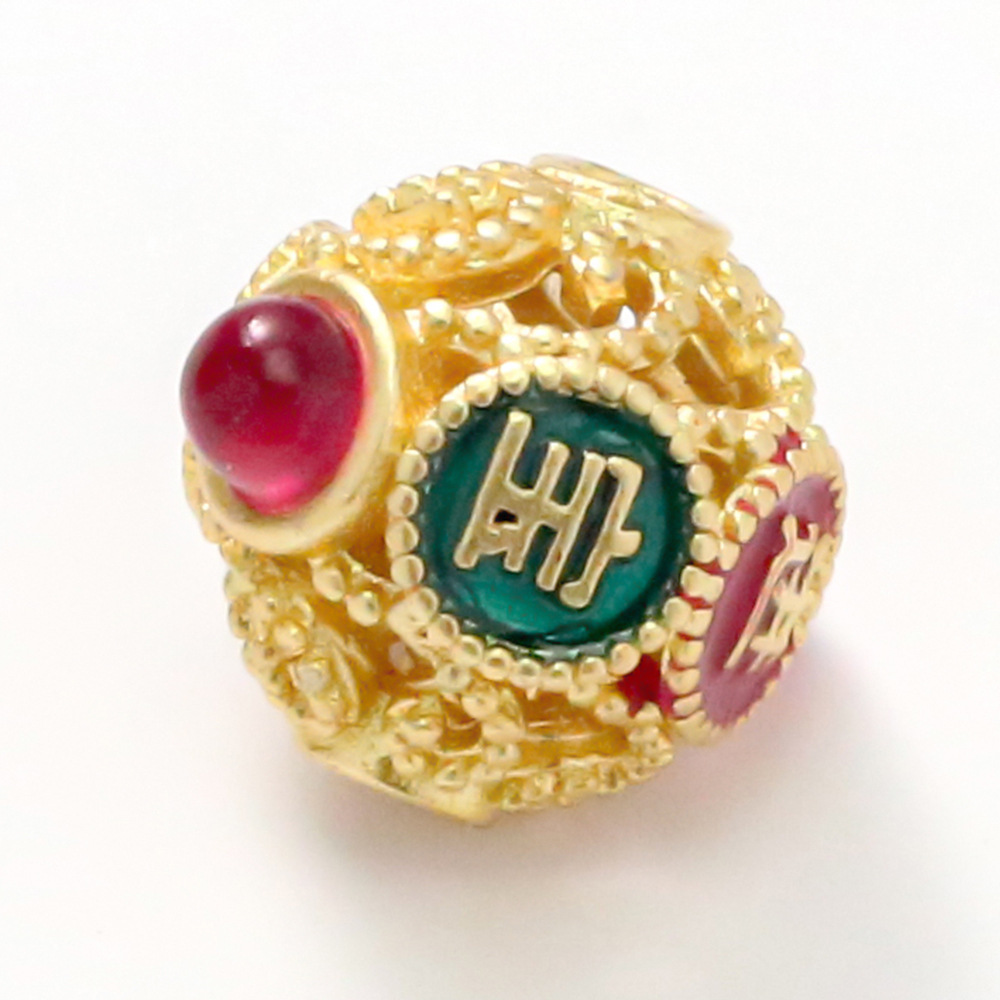 2:Lucky treasure (rose red and white) 9.5mm