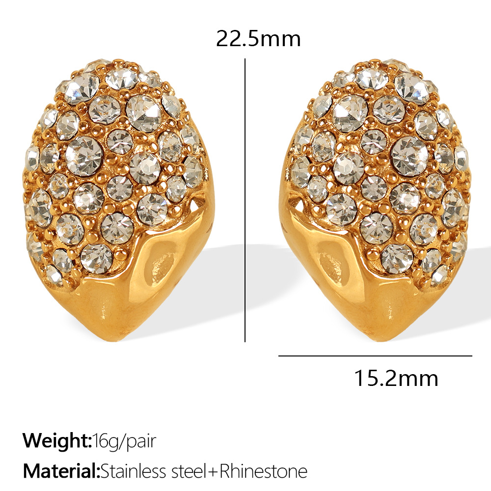 1:Eh779 white diamond gold earrings