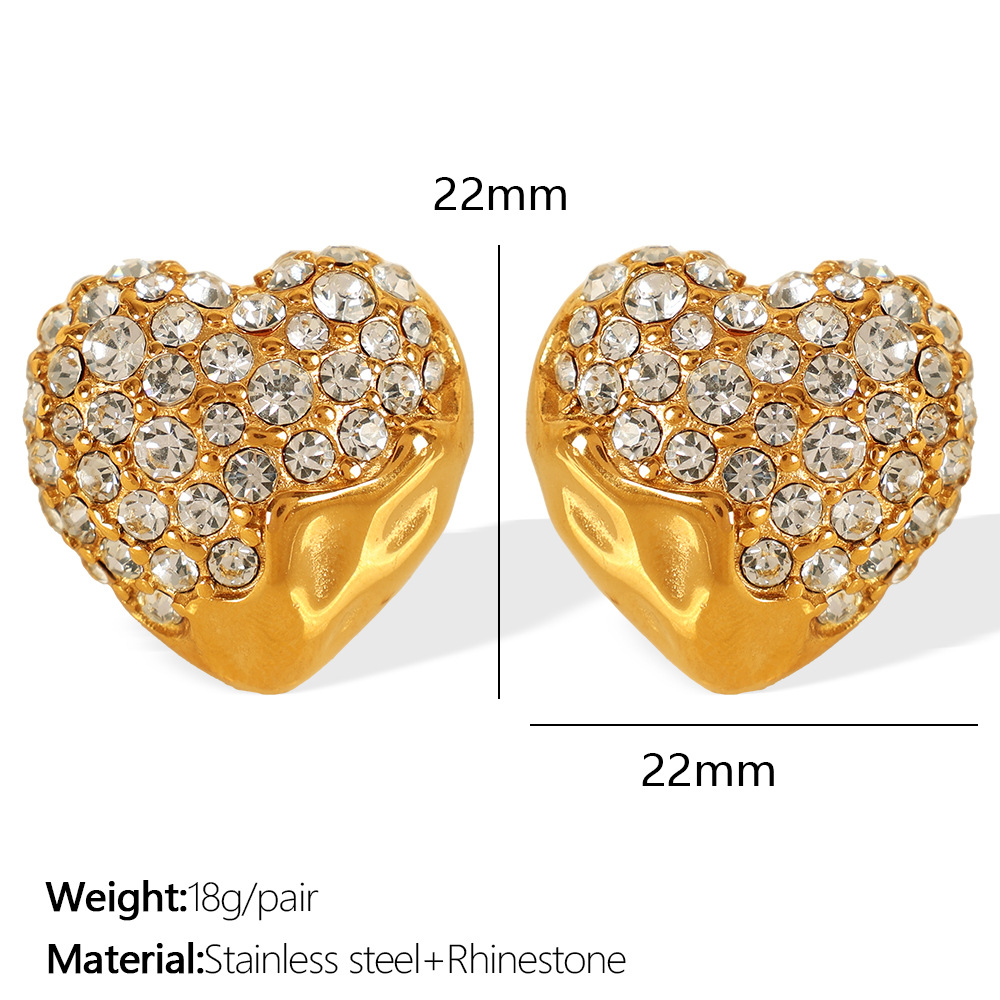 3:Eh781 white diamond gold earrings