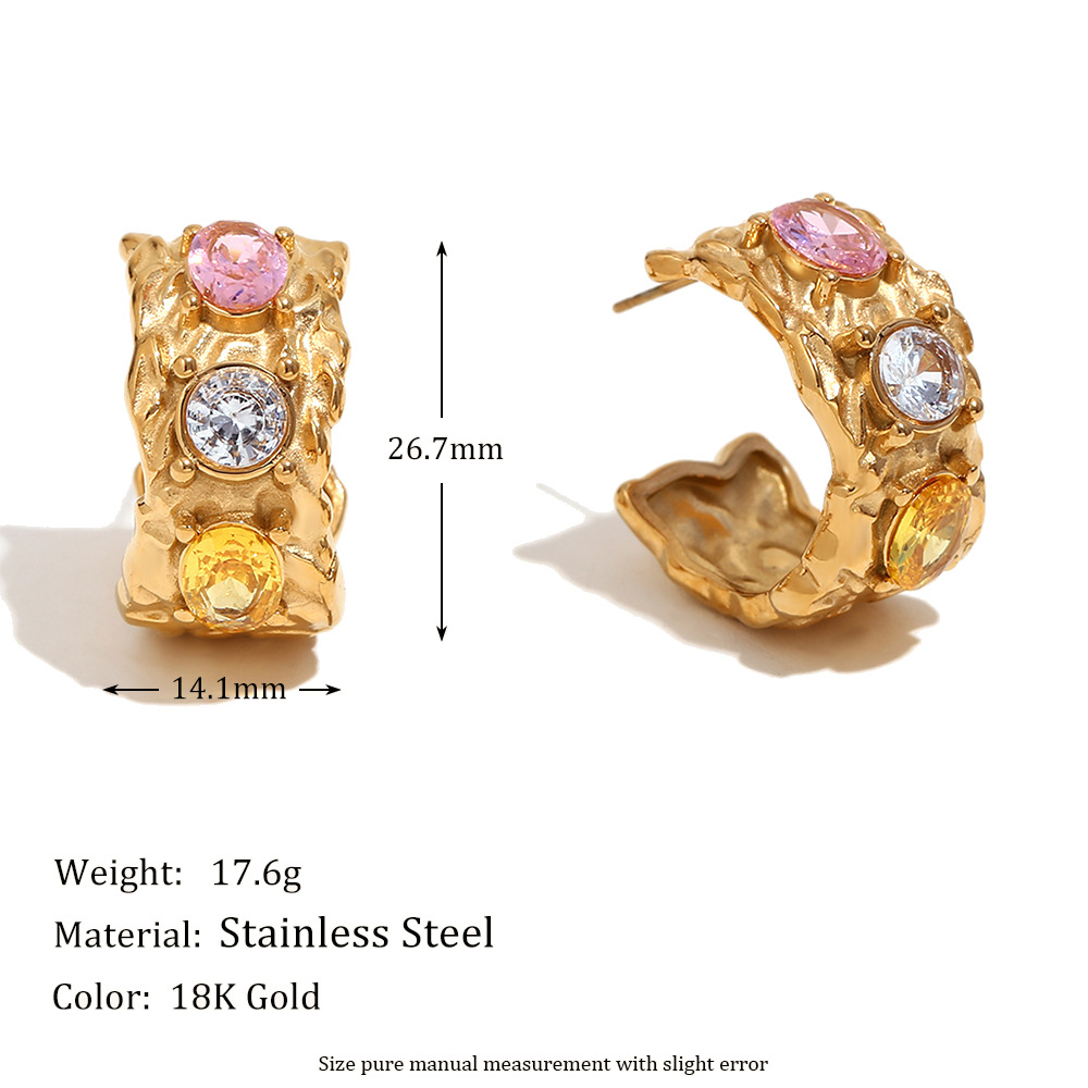 3:3 earrings-gold color