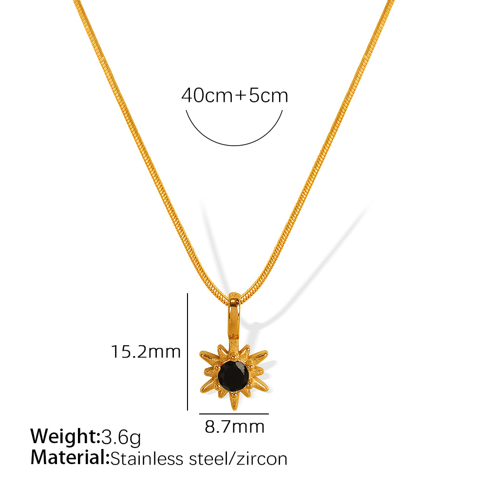 2:Xl268 black zirconium gold necklace