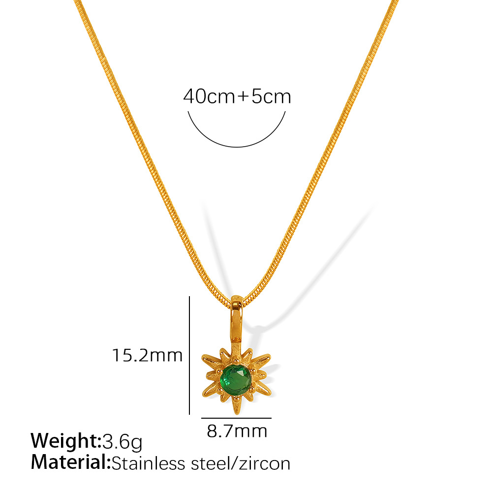 3:Xl268 green zirconium gold necklace