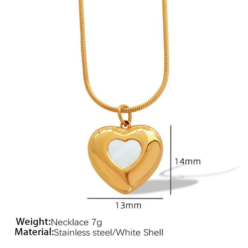 2:XL74 gold white shell necklace
