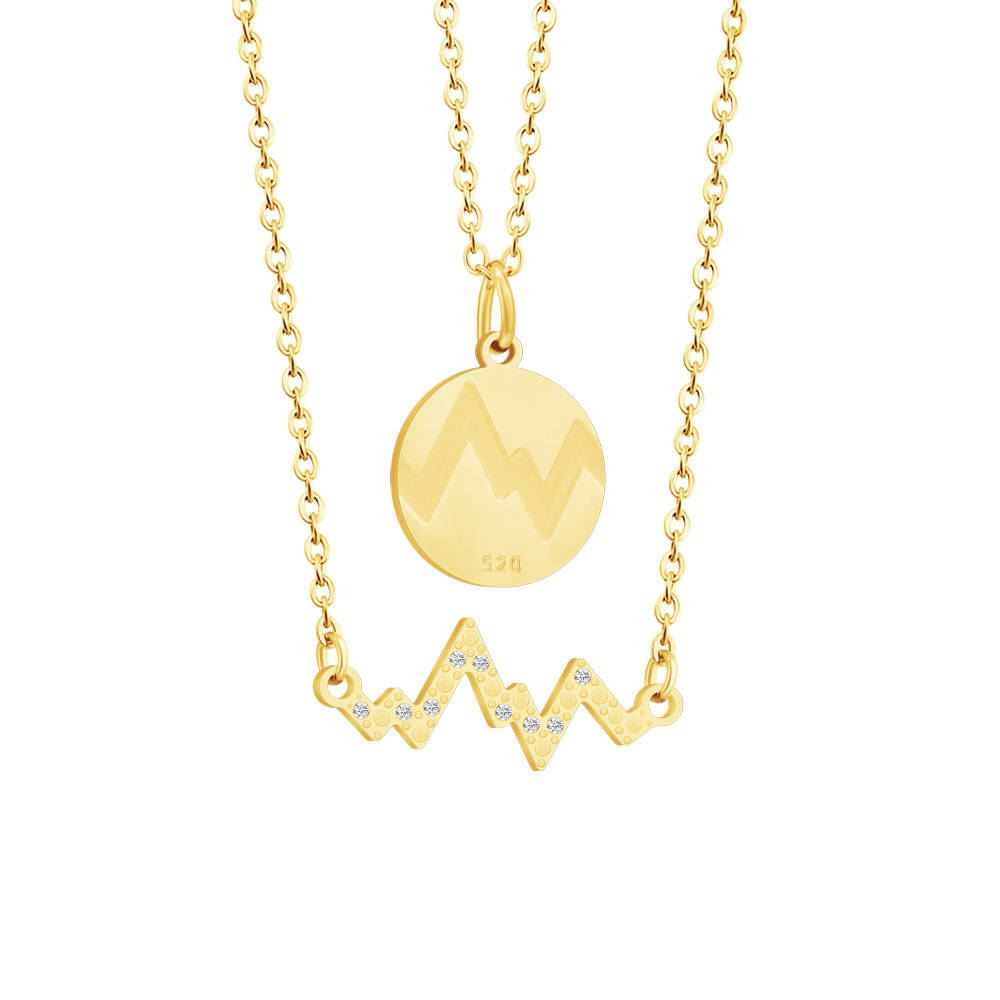 2:Set of golden couple necklaces