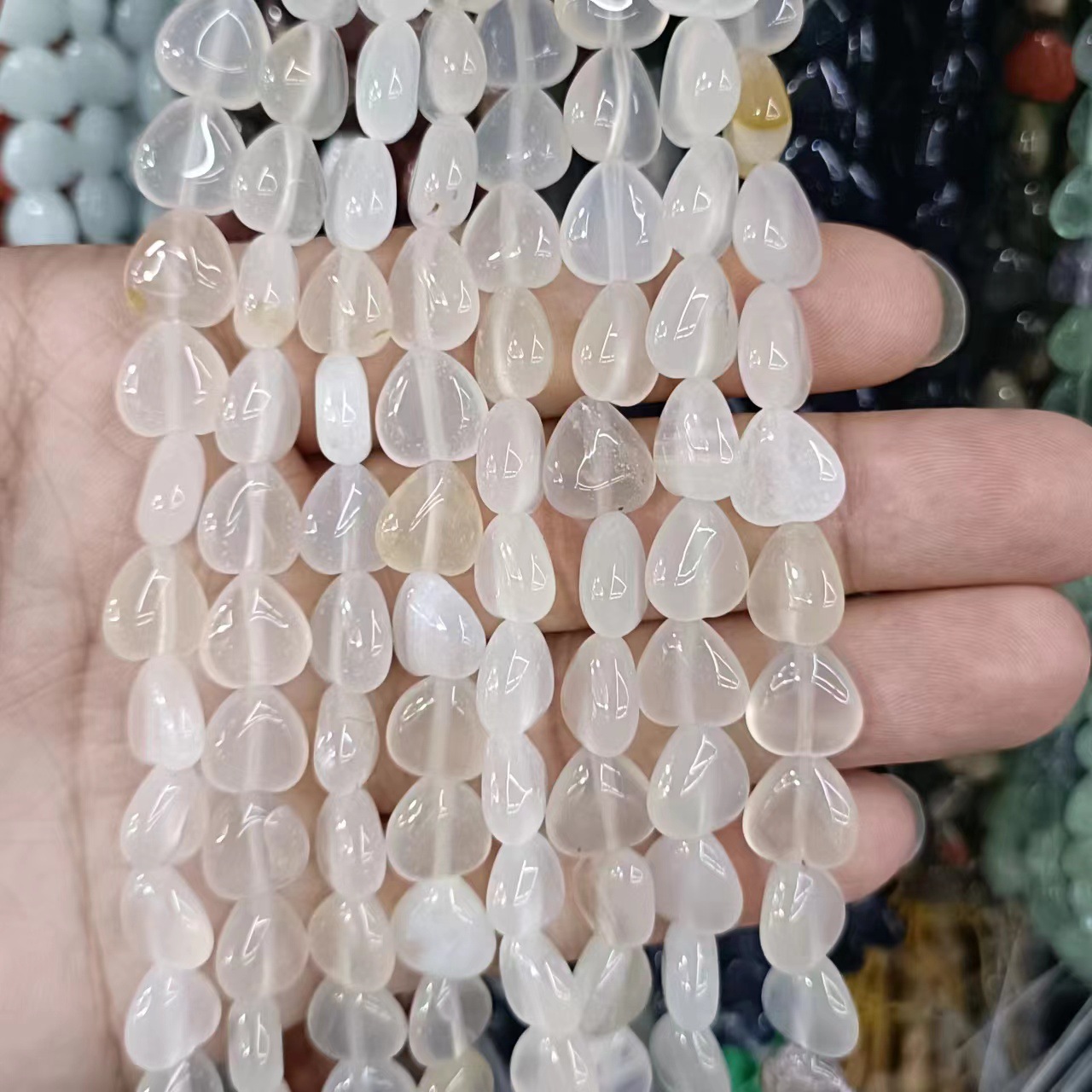 White agate 10mm (about 40 pieces)