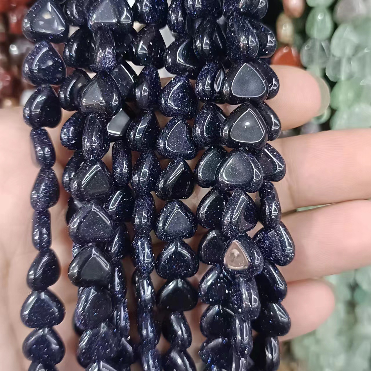 Blue sand stone 10mm (about 40 pieces)