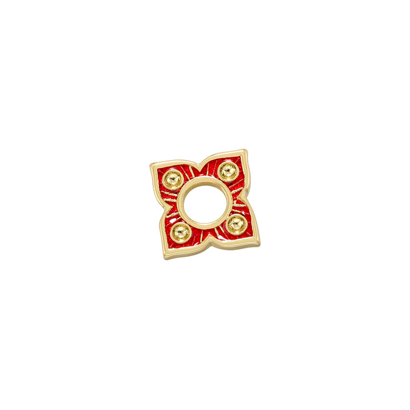 1:Vz467 red four-leaf clover beads