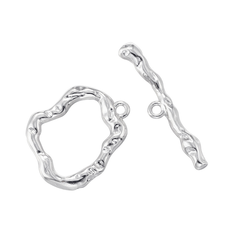 4:Vk278 white gold special-shaped hammer pattern ot buckle