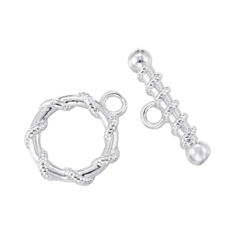 6:Vk279 white gold twist edge round ot buckle