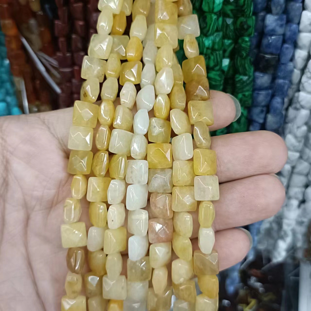 Jade Yellow 12*12 * 5mm (about 17 pieces)