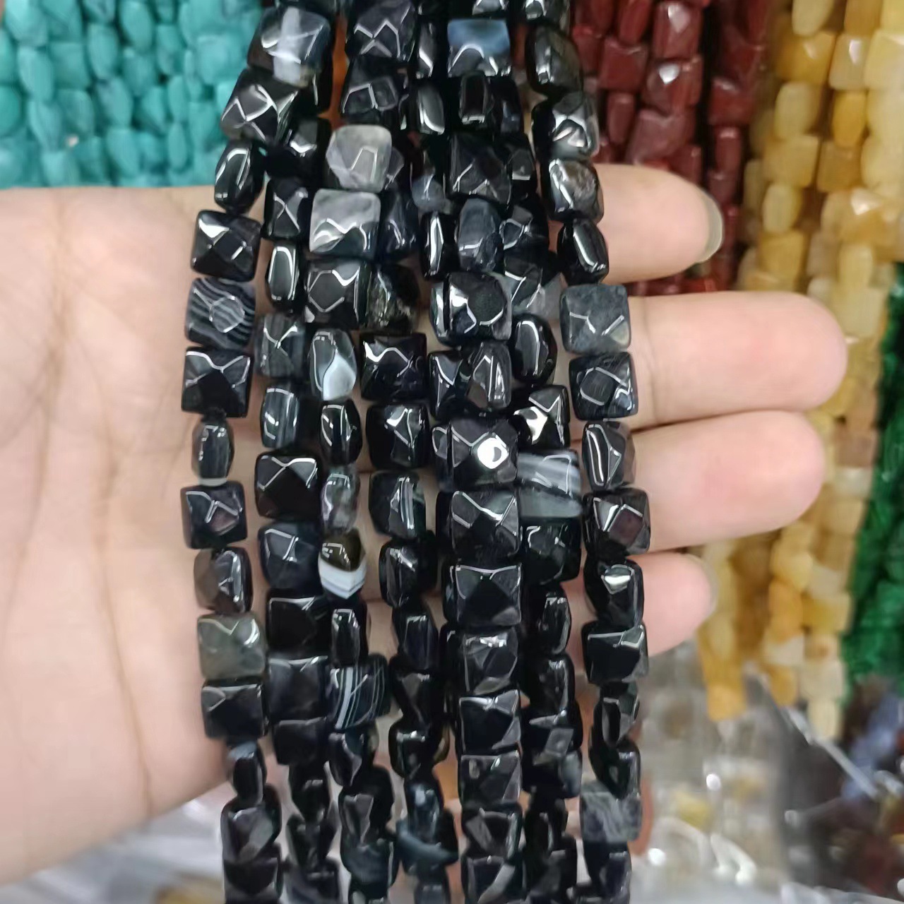 Black Obsidian 10*10 * 5mm (about 20 pieces)