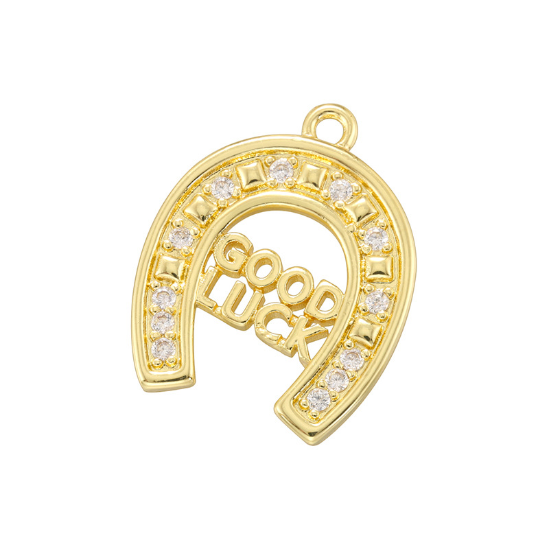 1:Vd1757 golden horseshoe shaped goodluck pendant