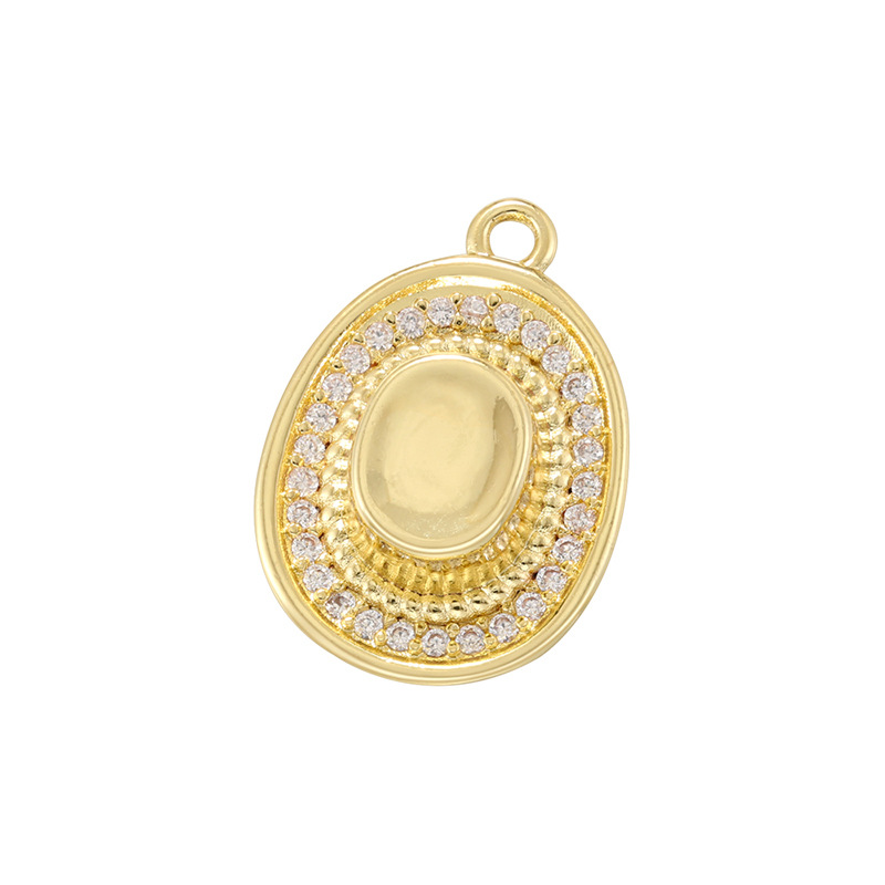 9:Vd1761 gold white diamond hat pendant