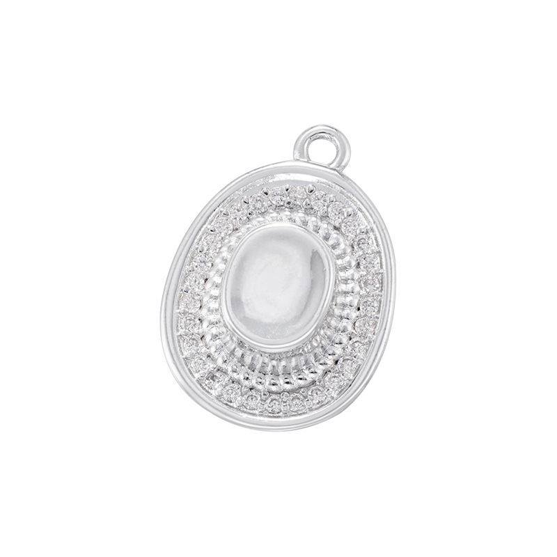 10:Vd1761 white gold white diamond hat pendant