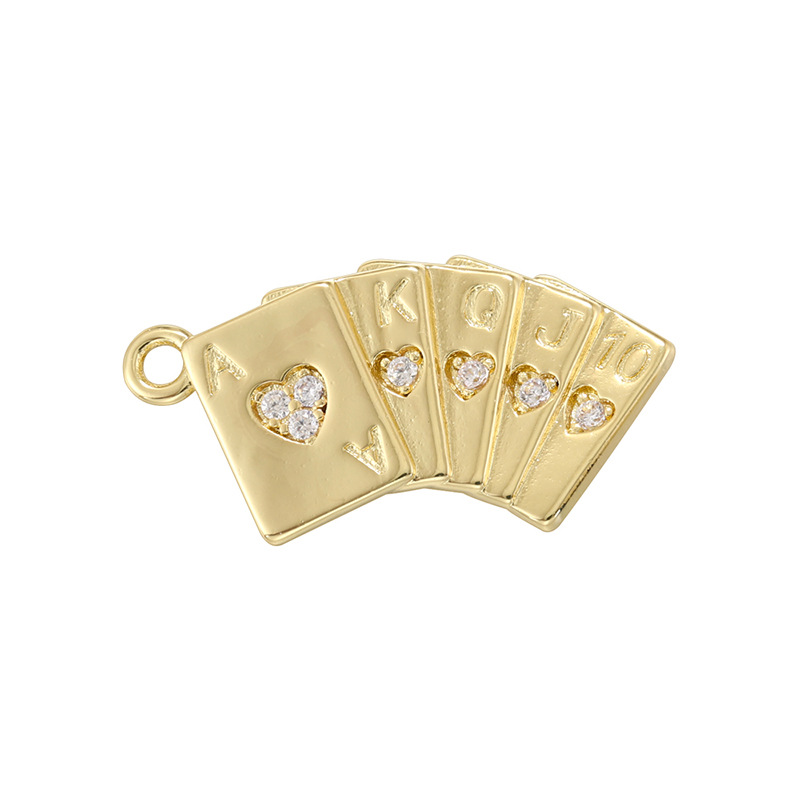 11:Vd1762 golden playing card pendant
