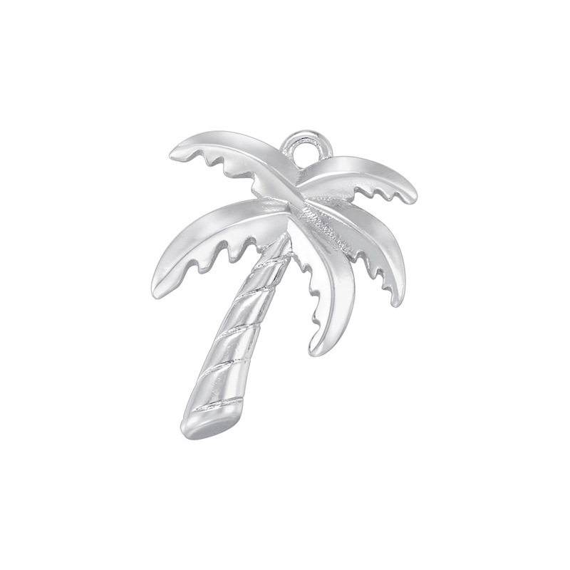 18:Vd1765 white gold coconut tree pendant