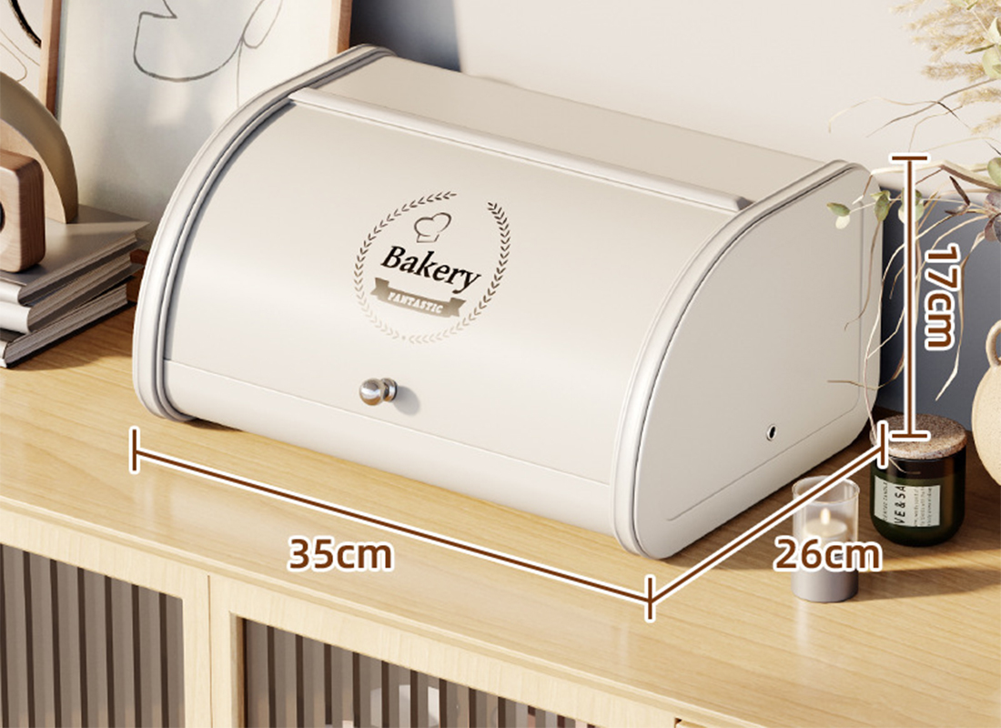 Slide bread box (large) milk White