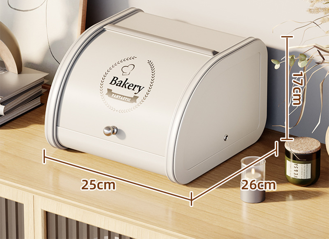 Sliding cover bread box (small) milk White