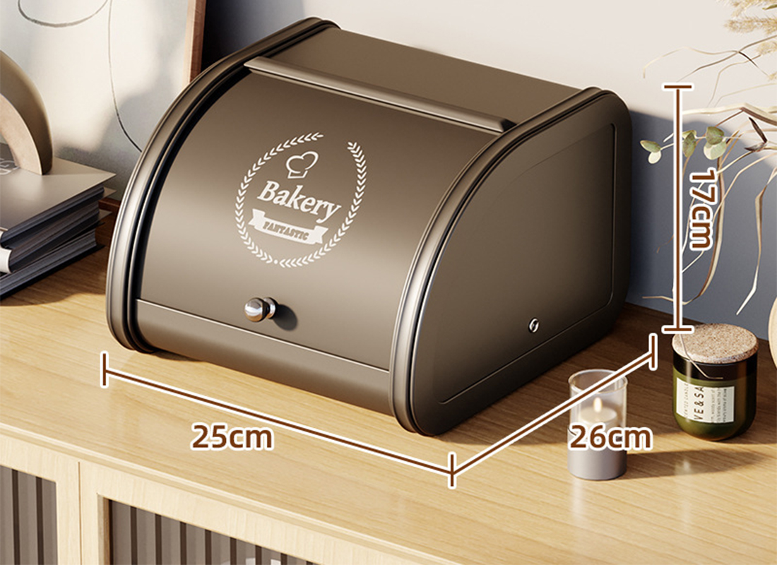 Sliding lid bread box (small) Black