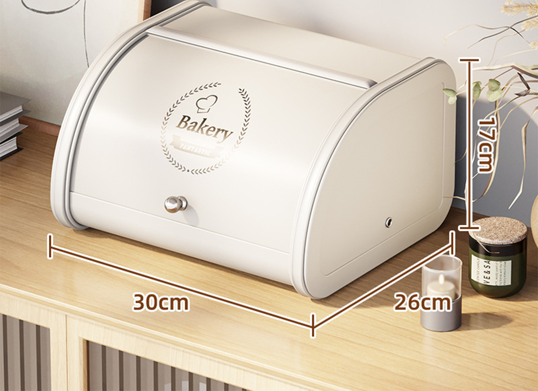 Slide cover bread box (medium) milk White