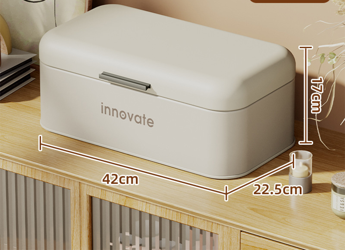 Square bread box (large) milk White