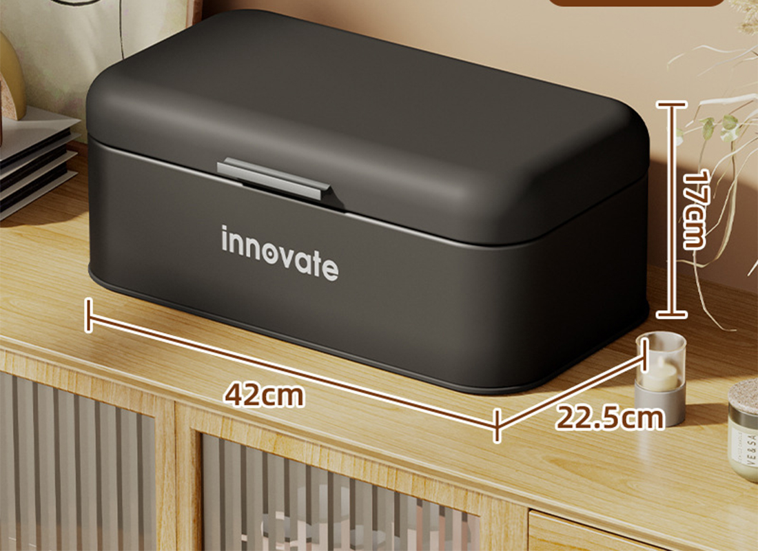 Square bread box (large) Black