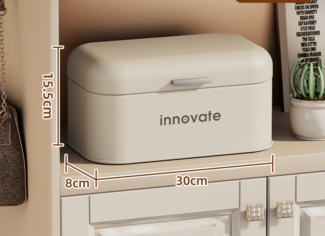 Square bread box (small) milk White