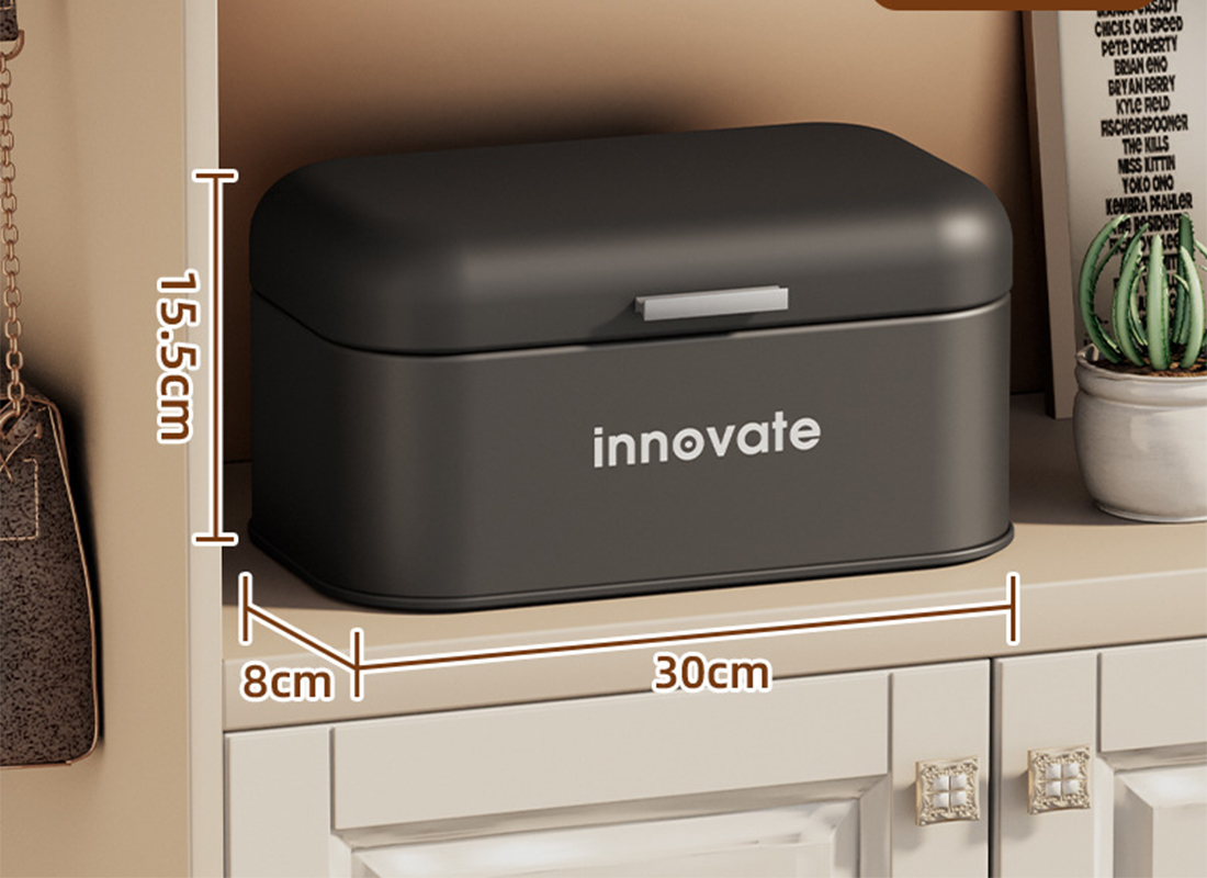 Square bread box (small) Black