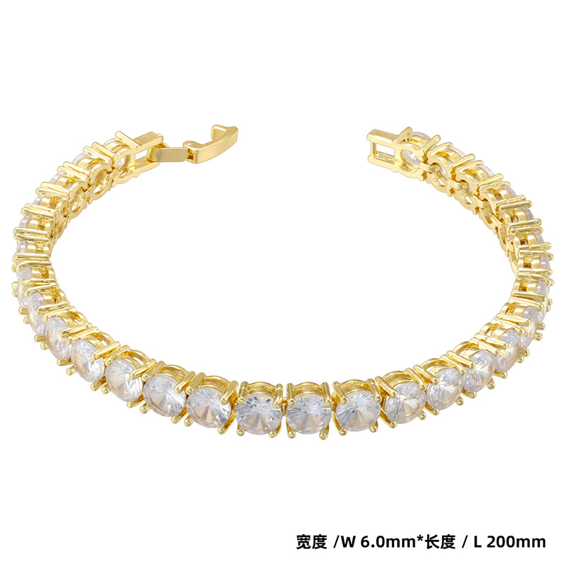 1:Vl553 gold 6mm tennis bracelet