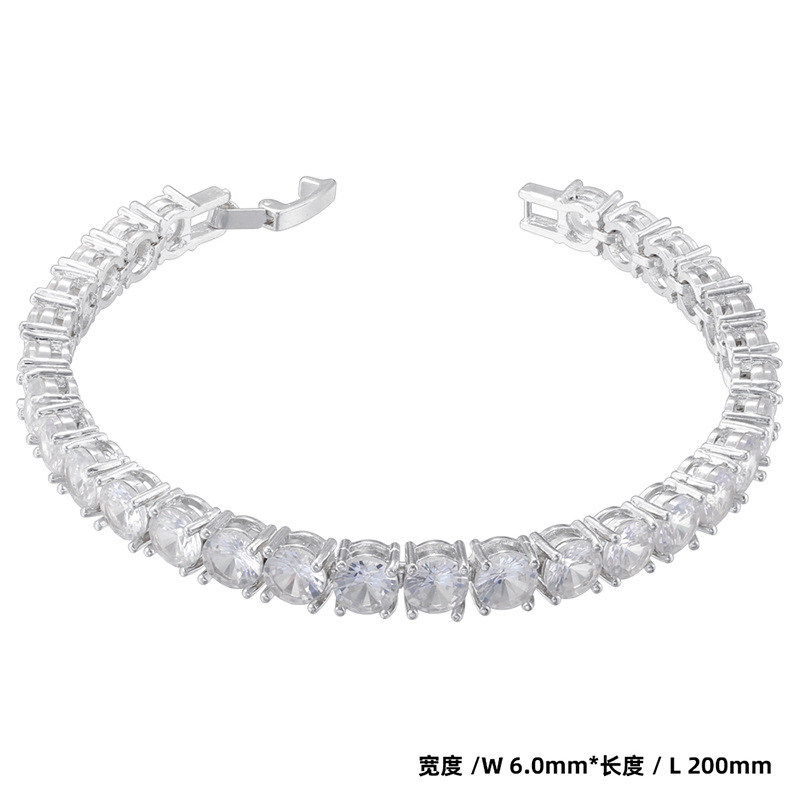 2:Vl553 white gold 6mm tennis bracelet