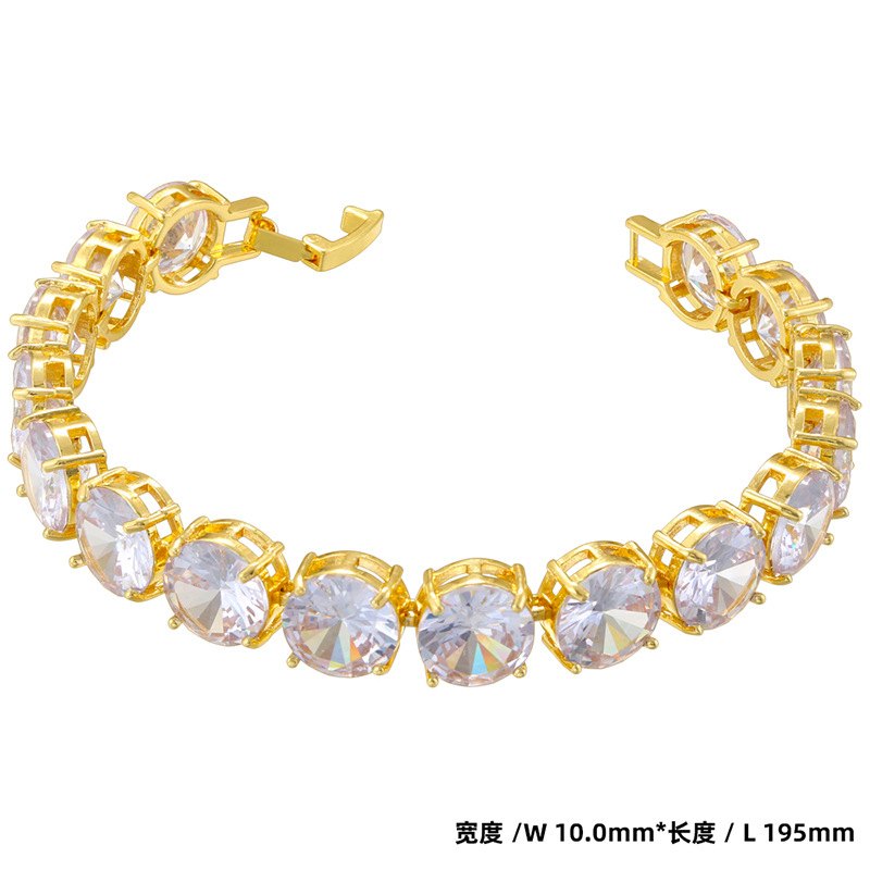 5:Vl554 gold 10mm tennis bracelet
