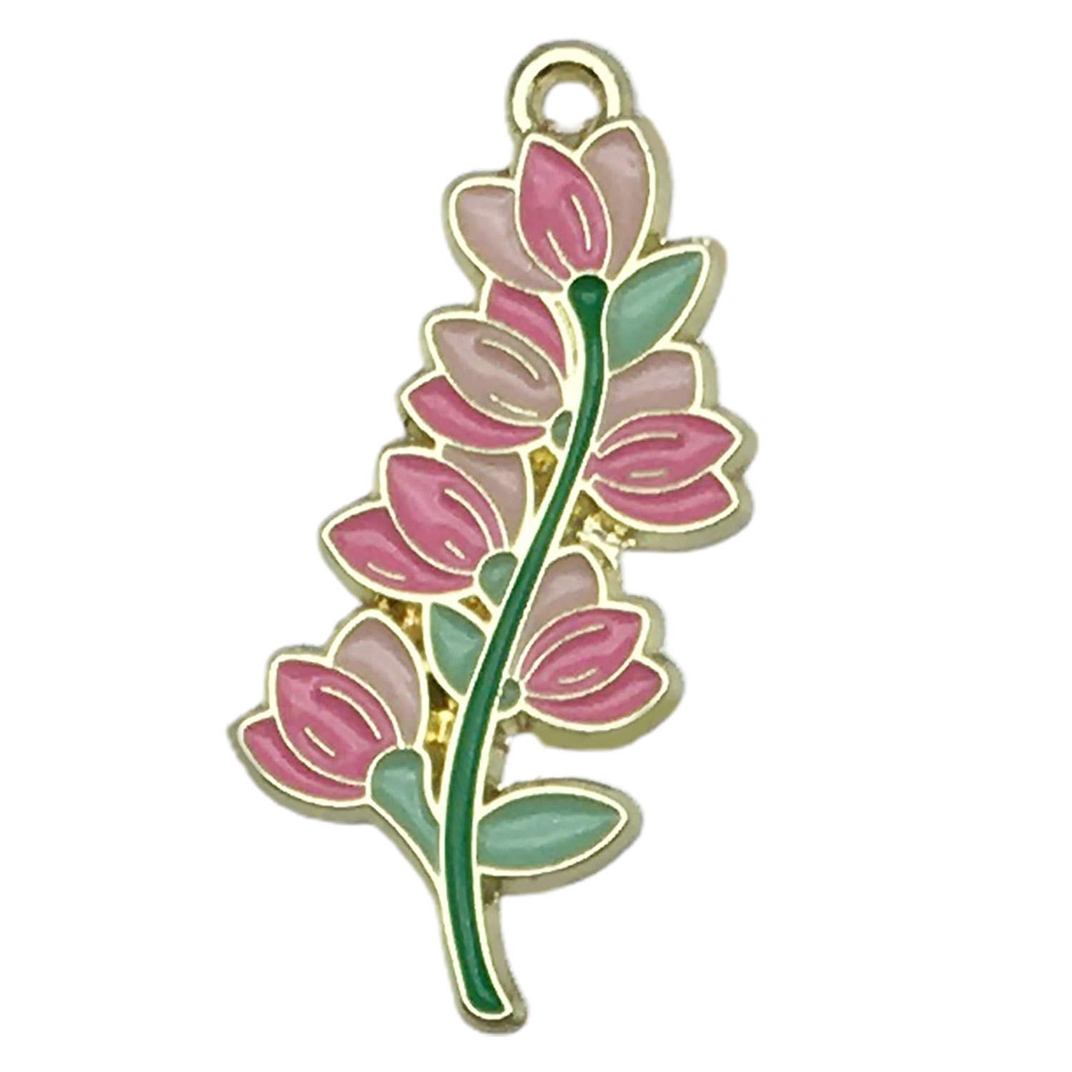 4:1 pink oil dripping flower lily 32x14mm-1.9g-19170
