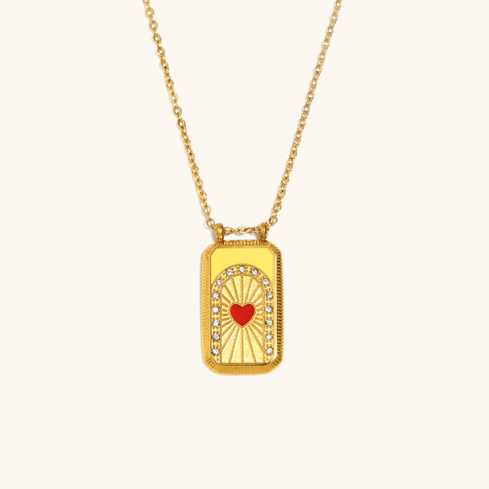 7:Oil dripping tarot card-red heart