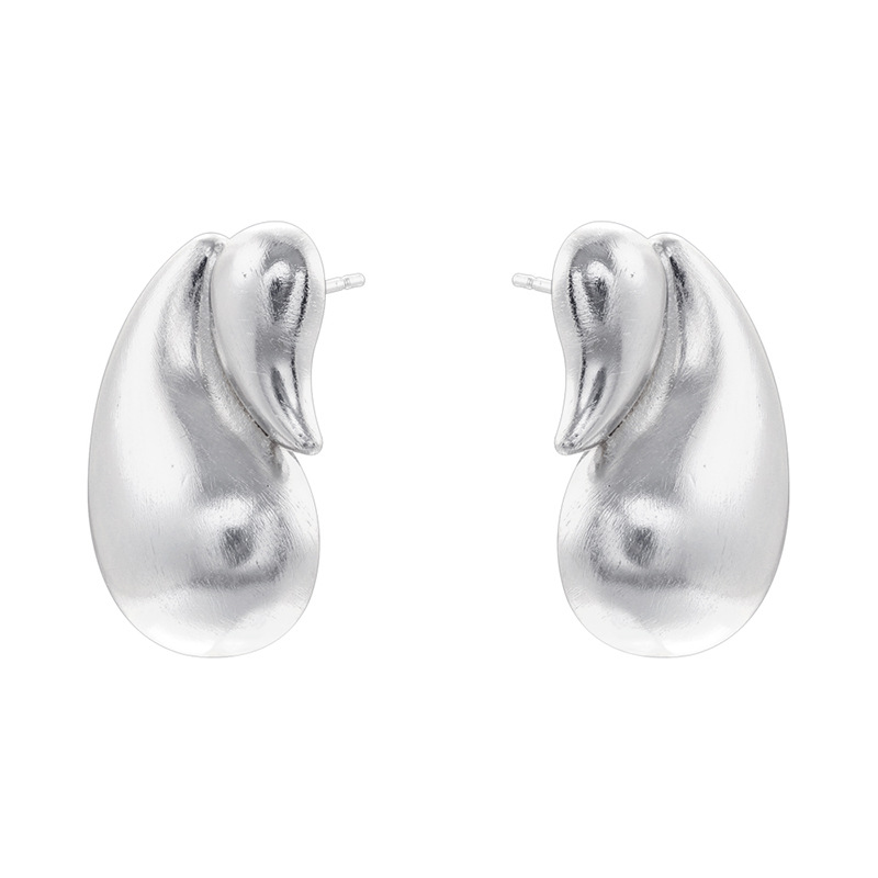 Ve1607 white gold frosted double water drop earrin